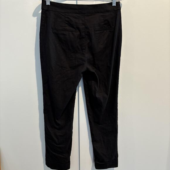 Ann Taylor Pants Womens 4 Black Linen Blend Cropped Ankle Trouser Work Office - Picture 5 of 11